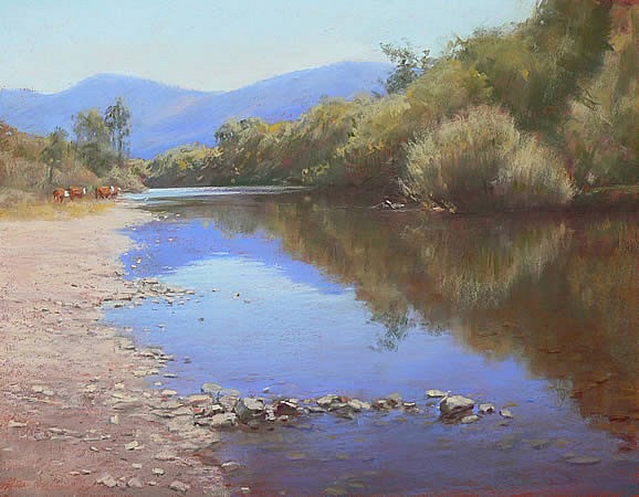 Along the Mitta Mitta - Pastel Painting SOLD
