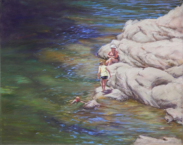 Fun In The Sun On The Peorus River - Pastel Painting