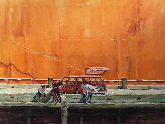 Harbour Life - Oil Painting