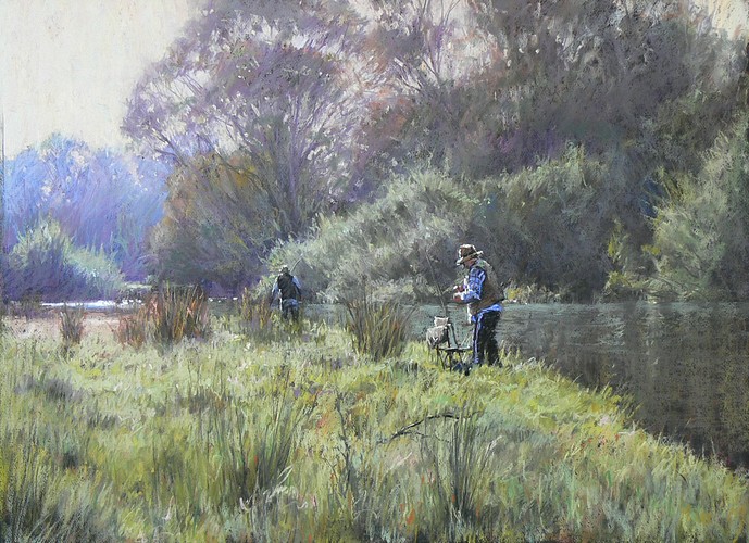 Morning Life on the Goulburn - Pastel Painting