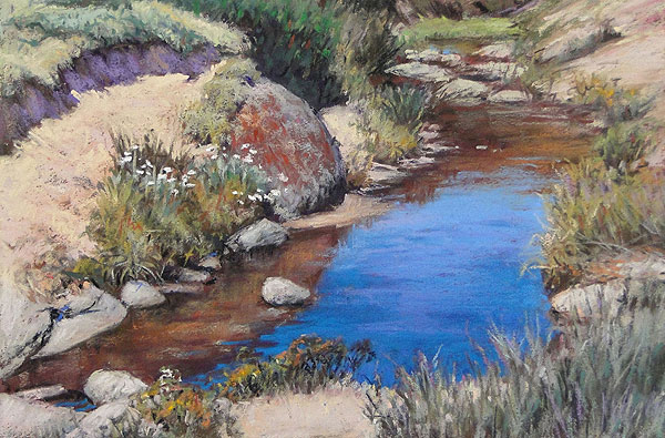 Mountain Stream - Falls Creek - Pastel Painting 23x31cm