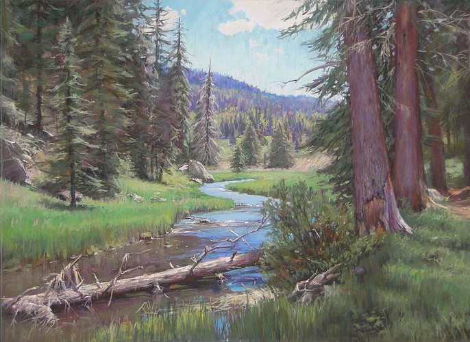Mountain Strean - Jemez N.M. USA - Pastel Painting