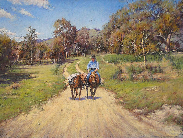 Moving Down The Track - Tumut - Pastel Painting 45x69cm SOLD