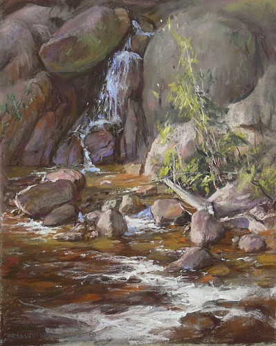 Rocky Corner - Blythe River Tasmania - Pastel Painting